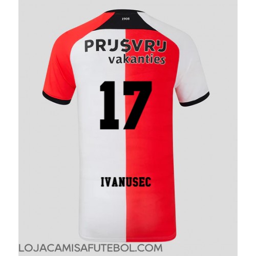 Camisa de Futebol Feyenoord Luka Ivanusec #17 Equipamento Principal 2024-25 Manga Curta